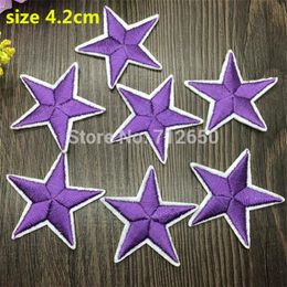 WL New arrival 50 pcs Purple Colour little star Embroidered patches iron on cartoon Motif Applique embroidery accessory284N