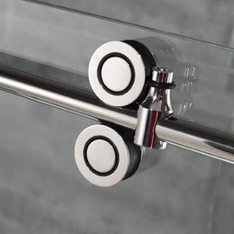 6 6FT Sliding barn shower door twin roller frameless glass track hardware set kit popular261U