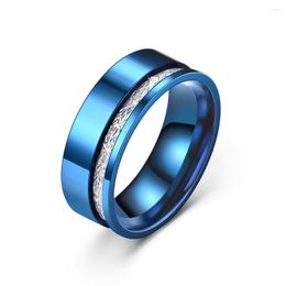 Wedding Rings Simple Men Titanium Stainless Steel For Women Silver Color Meteorites Inlaid Engagement Jewelry