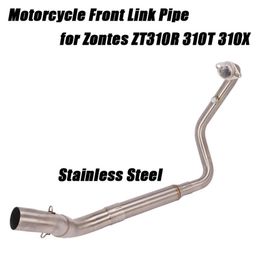 Motorcycle Exhaust System For Zontes ZT310R 310T 310X Until 2021 Front Link Pipe Stainless Steel Set Non-destructive Installation 220i