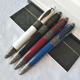 Quality Classic Barrel Roller Ball Pen Defoe four-color Black leaf Clip with Serial Number Writing Smooth Luxury Gift Refills Gift248l