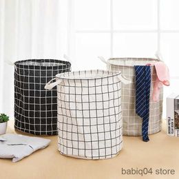 Storage Baskets Foldable Dirty Laundry Basket Storage Bucket Cotton Linen Fabric Waterproof Organizer Bucket Basket Dirty Laundry Clothes Toy R230720