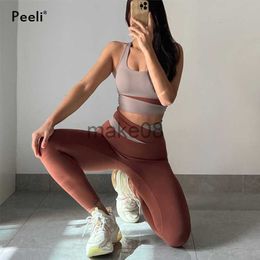 Women's Tracksuits Yoga Set Women Clothing Sport Suit Sexy Sports Bra High Waist Sport Leggings Athletic 2 Piece Gym Set Workout Outfits Sportswear J230720