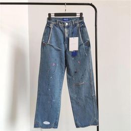 20AW Adererror Vader Jeans Men Women Shooting star Frayed style Ader error Denim Jeans Blue Mark Tag Label Adererror Pants1334V