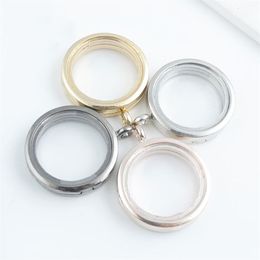 whole Stainless Steel Necklace 30mm Round Magnetic Glass Floating Charm Locket Pendants With Rhinestones Chain231h