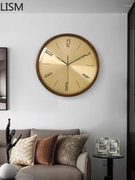 Wall Clocks Round Clock Vintage Retro Antique Wooden Home Decore Living Room Nordic Style Horloge Murale Design Moderne