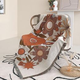 Chair Covers Plaid Sofa Blanket Bohemian Cover Throw Blanekt Bed Decorative Boho Picnic With Tassel