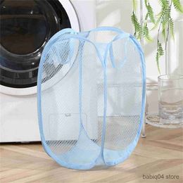 Storage Baskets Folding Laundry Basket PopUp Open Mesh Laundry Dirty Sorting Storage Hamper Kids Toys Sundries Home Organiser For College Dorm