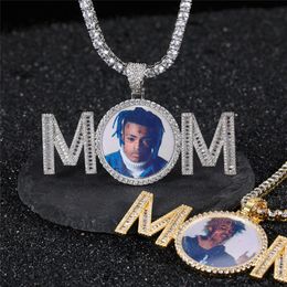 Mother's Day Gift MOM Custom Po Memory Necklace Pendant Gold Silver Plated with Rope Tennis Chain231K