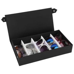 Watch Boxes Cases 5 Grids Eye Glasses Storage Box Protective Eyeglasses Eyewear Sunglasses Display Case Travel Jewelry Organizer Holder 230719