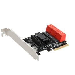 6 ports SATA 3 0 to PCIe expansion Card PCI express 4X Gen 3 PCI express SATA Adapter SATA 3 Converter Heat Sink253j