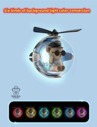 Car Air Freshener 2023 New 6 kinds of atmosphere lights Cartoon cute pilot air outlet Car mounted fragrance Rotating creative aircraft perfume Air x0720