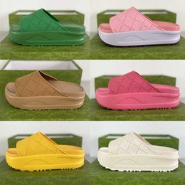 Designer Slipper Womens Fashion Rubber Sandals Flat Platform Lady Home Flip Flops Summer Beach Shoes Striped Causal Slipper With Box And Dust Bag NO354