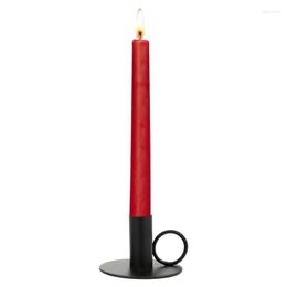 Candle Holders Chamberstick Holder Retro Iron Taper Holiday Supply With Handle For Living Rooms Fireplaces