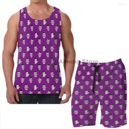 Men's Tracksuits Summer Casual Funny Print Men Tank Tops Women Robbie Rotten Board Beach Shorts Sets Fitness Sleeveless Vest