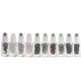 Essential Oil Perfume Bottle 5ml Clear Glass Roll On Bottle With Crystal Gemstone Ball 300pcs Lot Free Shipping Nxfno