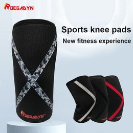 Balls ROEGADYN 7Mm Cross Stiff Neoprene Knee Pads Professional Quality Brace Support Sleeves For Sport Compression 230720