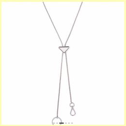 Mens Womens Designer Necklace Fashion Triangle Silver Necklaces Sweater Chain Pendant Neckwear For Women Luxury Jewellery Key Chain 307f