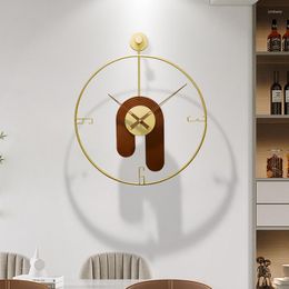 Wall Clocks Living Room Silent Clock Large Luxury Metal Minimalismo Kitchen Arte De Pared Decotations WWH10XP