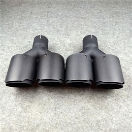 two pcs Universal Akrapovic Dual Exhaust Muffler Tips Carbon Fibre Black Stainless Steel Auto Exhausts End Pipes288l