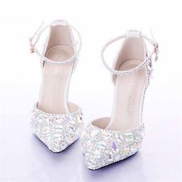 Silver Rhinestone Middle Heel Wedding Shoes Sapatos Femininos Women Party Prom Shoes Valentine Crystal Pumps Bridesmaid Shoes250U