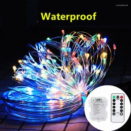 Strings 8 Mode Battery Box Copper Wire Light Remote Control Waterproof Wedding Party Decoration LED Fairy String Lights Christmas Lamp