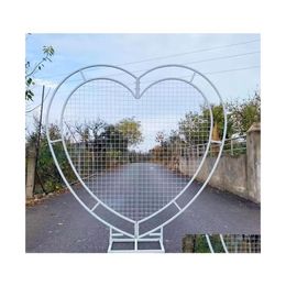 Decorative Flowers Wreaths Wedding Heart Shape Arch Love Flower Stand Background Decoration Metal Arches Home Party Propose Marria252b