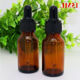 E Juice 15 ml Glass Amber Bottles with Dropper Dripper for E Liquid 15ml Black Caps Vupdv