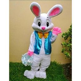 2019 High quality In stock Easter Bunny Mascot Costume EPE Fancy Dress Rabbit Outfit Adult Size325z