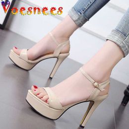 Sandals Summer New Heels Front Rear Strap Thick heel Sandals Platform Walk Show Super High Heels Peep Toe Sexy Women Shoes One Word With L230720