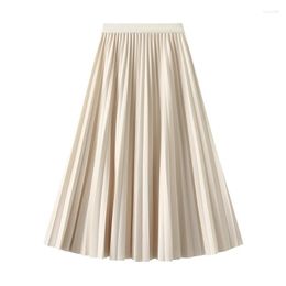 Skirts Pleated Skirt Gothic Versatile High Waist A-shaped Sagging Thin Korean Fashion Clothing Long Faldas Ajustadas