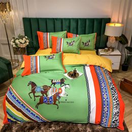 Green Designer Bedding Sets Duvet Cover Bohemia Fashion Printed Cotton Queen Size High Quality Luxury Comforters Set284D