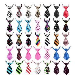 30pcs Lot Dog Apparel Mix 30 New Patterns Polyester Cute Bow Tie Cat Grooming Products2402