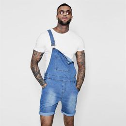 Fashionable men's rompers Jeans jumpsuit suspender denim pink Grey blue summer wide leg Overalls jumpsuits Pants Trousers hig238d