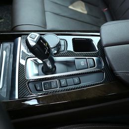 Carbon Fibre Colour Centre Console Gear Shift Panel Decoration Cover Trim Car Styling For BMW X5 F15 X6 F16 2014-2018 LHD307R