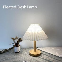 Table Lamps USB 3 Color LED Retro Pleated Lamp Remote Art Atmosphere Night Lights Room Bedroom Bedside Decor Lighting Gift