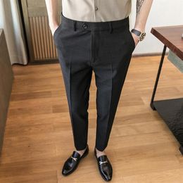 High Quality 2021 Spring Suit Pant Casual Slim Fit Business Suit Pant Classic Lattice Formal Pants Men Wedding Work Trousers209v