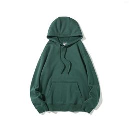 Men's Hoodies Thick Fabric Solid Basic Sweatshirts Quality Jogger Texture Pullovers Spring Autumn Hooded Men Keep Warm 18-Colors M