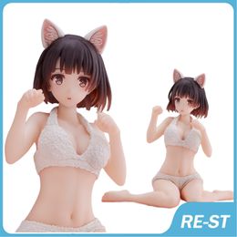 Anime Manga 10CM Saenai Heroine no Sodatekata Kato Megumi Cat Room Wear ver Cute Model Figure Action Collection Model Adult Toys Doll Gifts