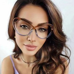 Sunglasses Frames Fashion Color Glasses Frame Women Oversize Butterfly Anti-Blue Light Optical Eyeglasses Colorful Irregular Clear Eyewear
