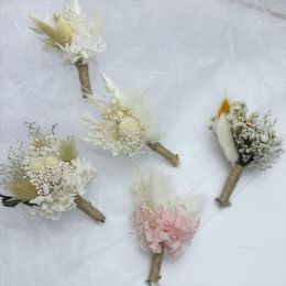 Decorative Flowers Nature Preserved Hydrangea Mini Dried Flower Bouquet Corsage Wedding Accessories Boho Rustic Decoration DIY Art Craft