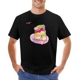 Men's Tank Tops Cute Forever Friends Bear Holding Heart Pillow TShirt man clothes oversized t shirt tshirts 230720