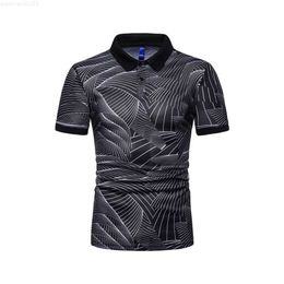 Men's T-Shirts Mens Shirt Button Turn-down Collar Short Sleeve Printed Collar Tee Casual Summer Tops Knitted T-Shirt For Free Shipping 2023 L230720