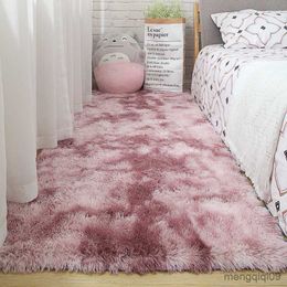 Carpets Plush Carpet for Living Room Fluffy Rug Thick Bed Room Carpets Anti-slip Floor Grey Soft Rugs Tie Dyeing Velvet Kids Room Mat R230720