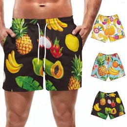 Men's Shorts Pineapple Swimming Short Beach Surf Fruit Board Quick Dry Swimsuit Summer Sport Swim Trunks Boy Pant Brief