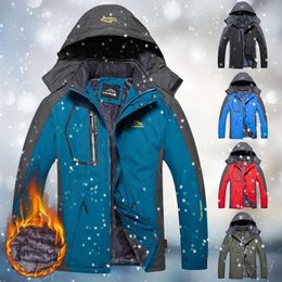 Men's Jackets Winter Men Outdoor Jacket Waterproof Warm Coats Male Casual Thicken Velvet Plus Size Mens Outwear Mountaineerin202L