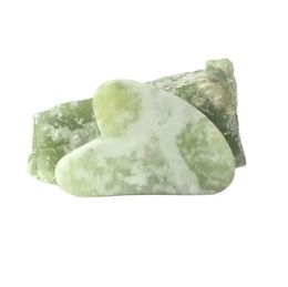 Gua Sha Facial Tool Guasha Board Scraper Natural Jade Stone for Face Skincare Facial Body Acupuncture Relieve Muscle Tensions Reduce Puffiness