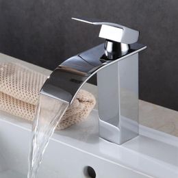 All-Copper waterfall faucet for bathroom sink single hole Spout el Outdoor Garden And Cold Hand Washing Faucets Ceramic bas258D