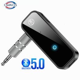 MP34 Adapters Bluetooth 50 Transmitter Receiver 2 in1 Jack Wireless Adapter 35mm Audio AUX For Car Music Aux Handsfree Headset 230719