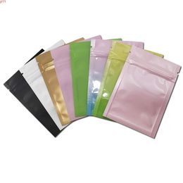 500pcs Glossy Matte Colorful Aluminium Zip Lock Foil Packing Bags Small Resealable Zipper Ziplock Metallic Food Storage Pack Baghi295l